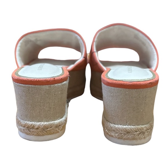MAKE ANY OFFER! Peach Leather Lena Platform Espadrille Sandal Shoes Size 7.5 - Picture 5 of 6